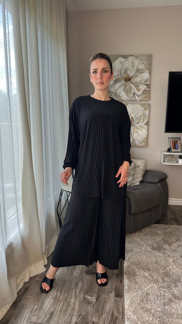 Pleated Modest Oversized Sandy Set الطقم السحري