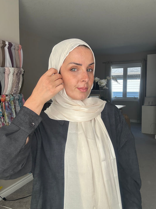 Silk Stripped Satin Blend Women Head Scarf Hijab