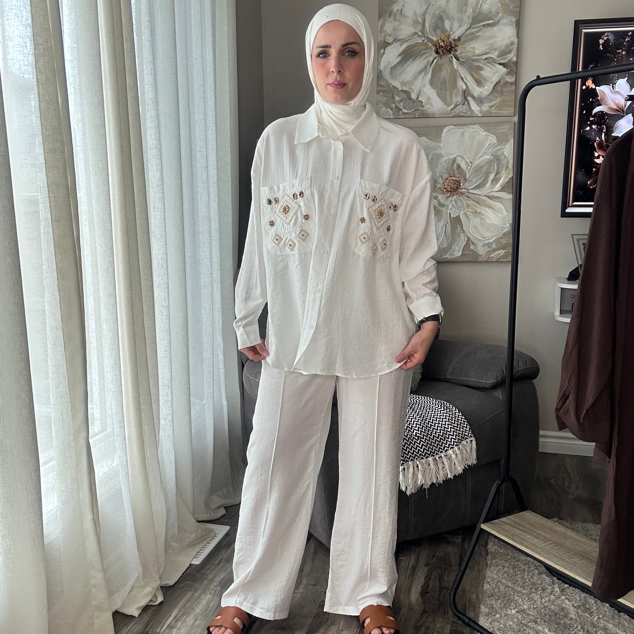 Women Buttoned Shirt Set Two Piece Women Summer Set