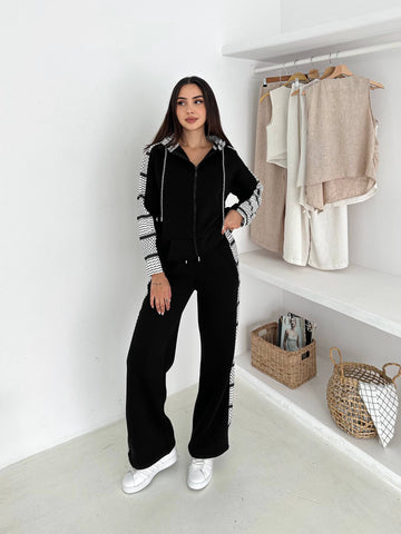 Keffiyeh Training Suit Zip Up Fleece Hoodie Set