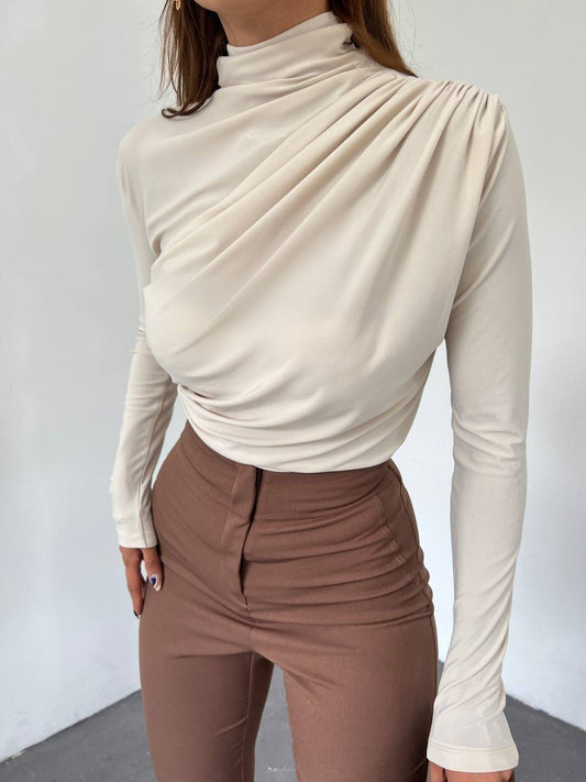 Basic Long Sleeves High Neck Tops