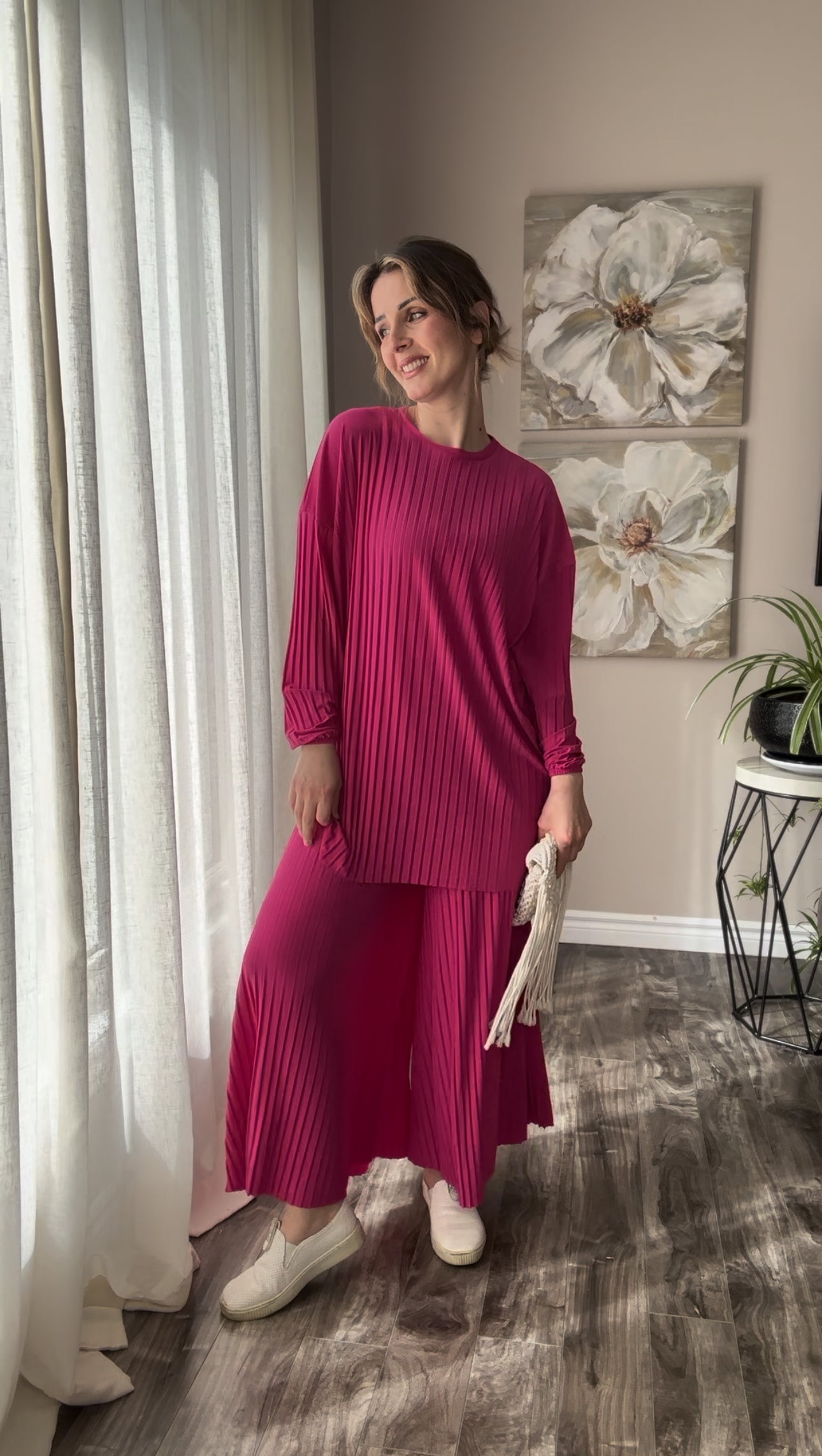 Pleated Modest Oversized Sandy Set الطقم السحري