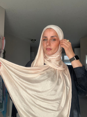 Textured Jersey Light Weight Breathable Hijab قطن إيطالي