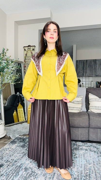 Structured Button‑Up Shirt قميص الفولار