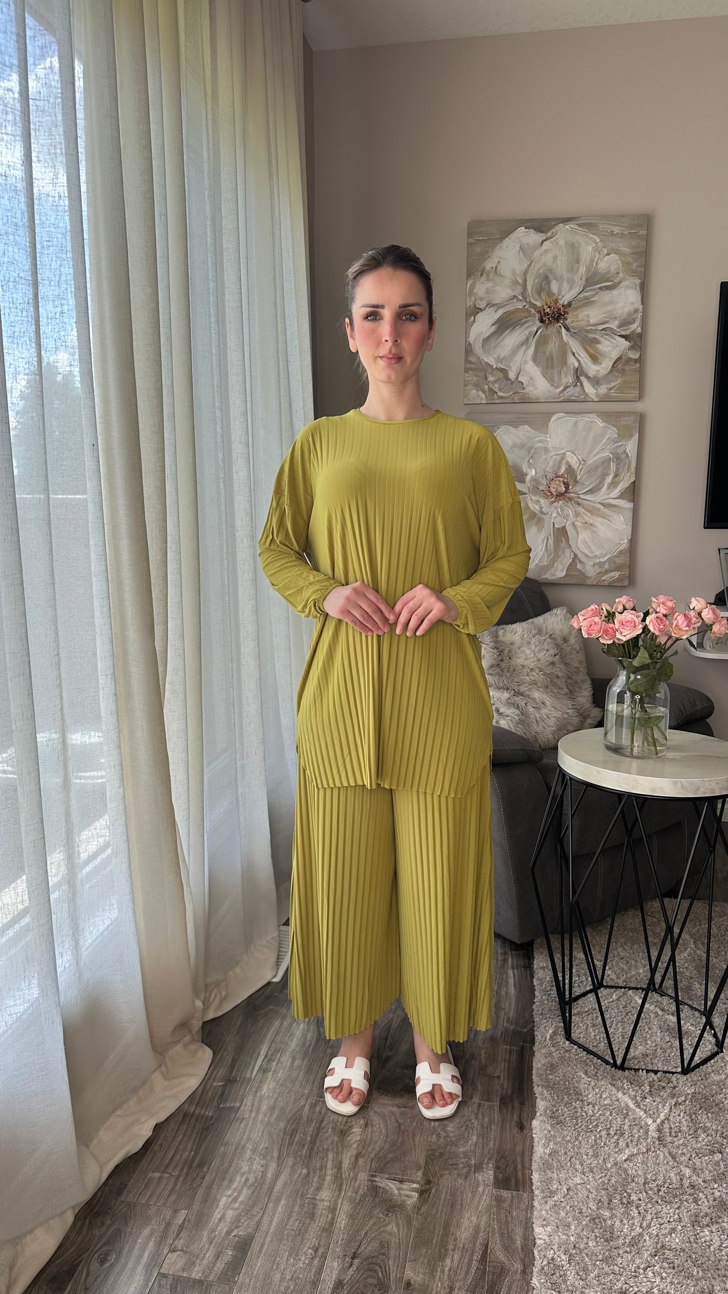 Pleated Modest Oversized Sandy Set الطقم السحري