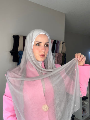 شال كشمير كويتي مع كريستال Women Muslim Scarf