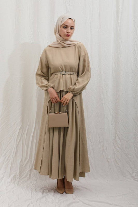 Three Pieces Modest Maxi Skirt Set