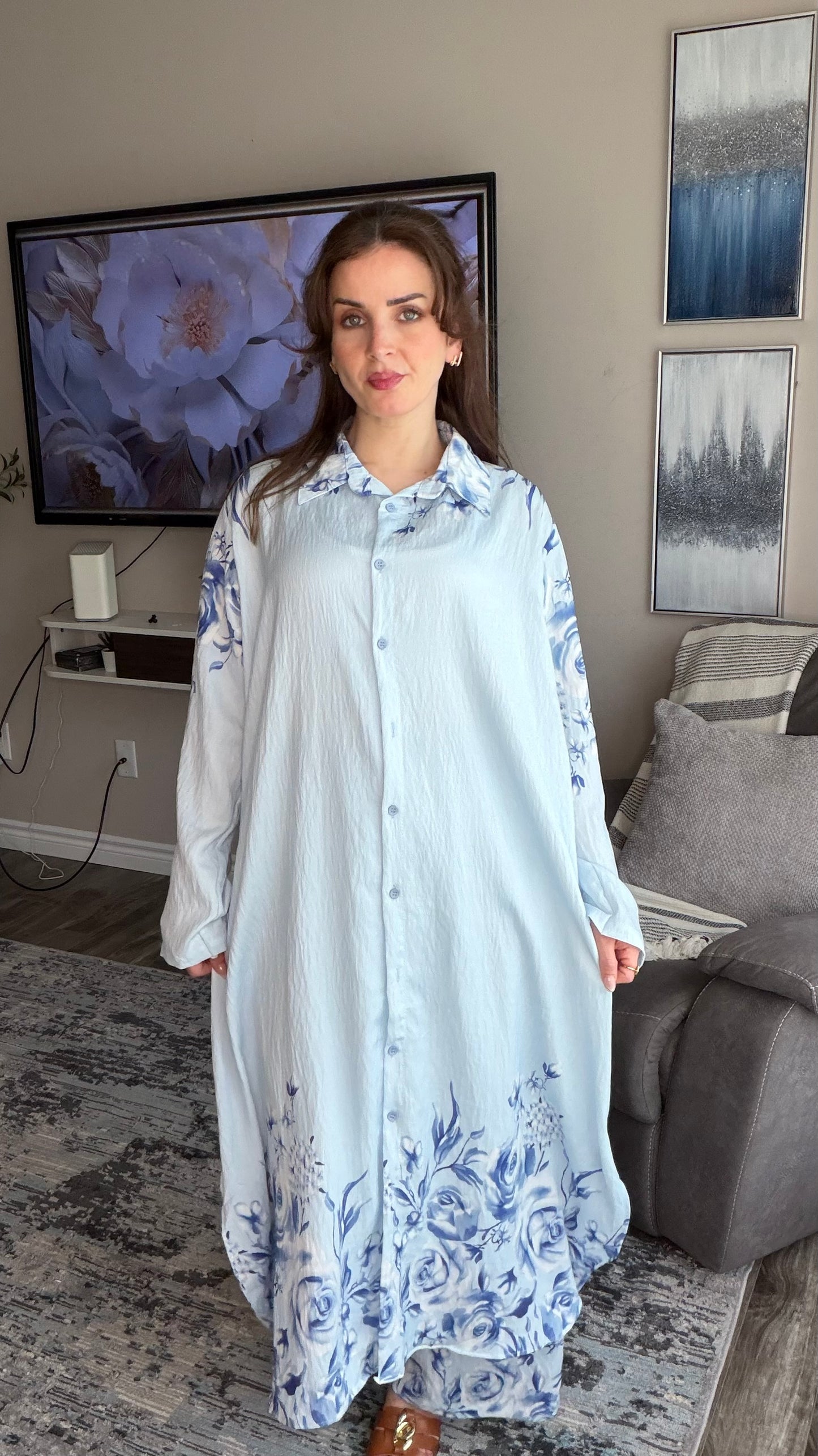 Modest Floral Two‑Piece Set with Flowing Silhouette