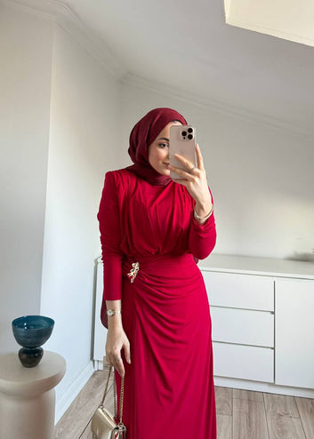 Gathered Waist Maxi Dress – Modest, Chic & Elegant