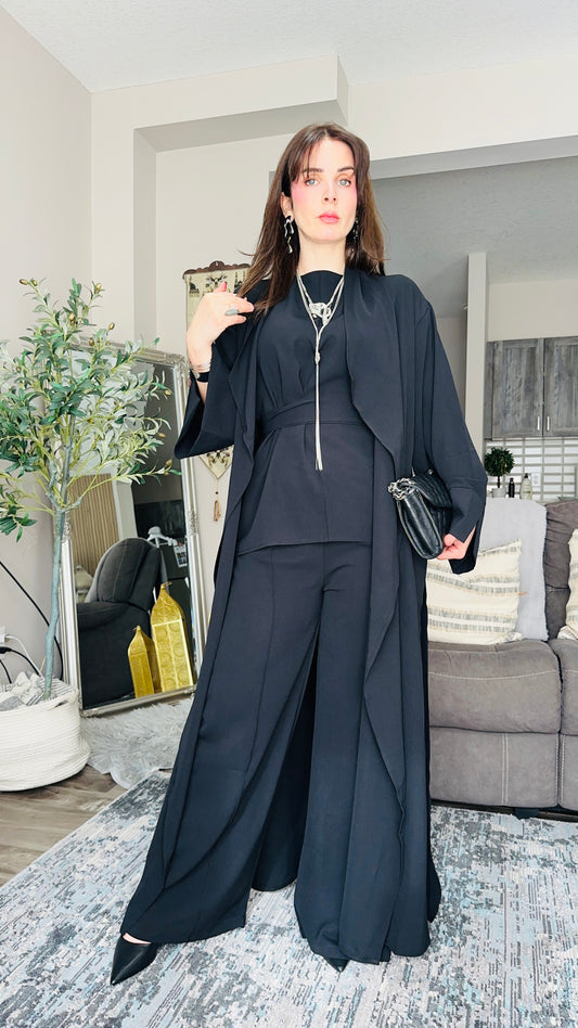 Four‑Piece Modest Cardigan | Elegant Layered Outfit for Women طقم ٤ قطع