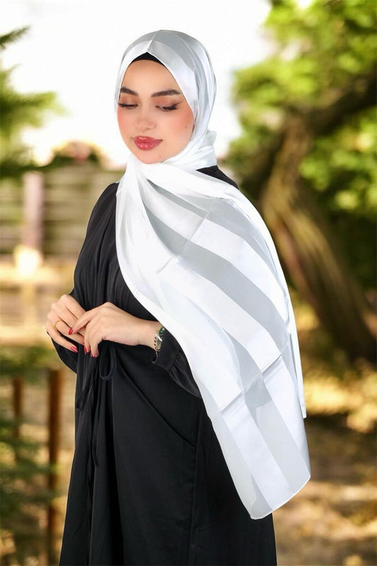 3D Satin Chiffon Blend Scarf