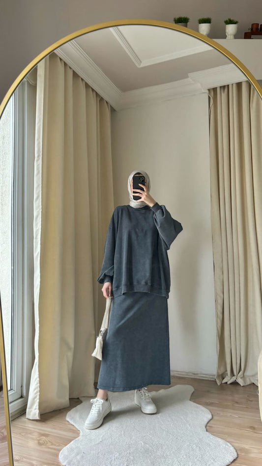 Women’s Oversized Top & Maxi Skirt Set – Modest Casual Co-ord