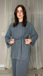Two‑Piece Cotton Set with Built‑In Belt & Relaxed Fit