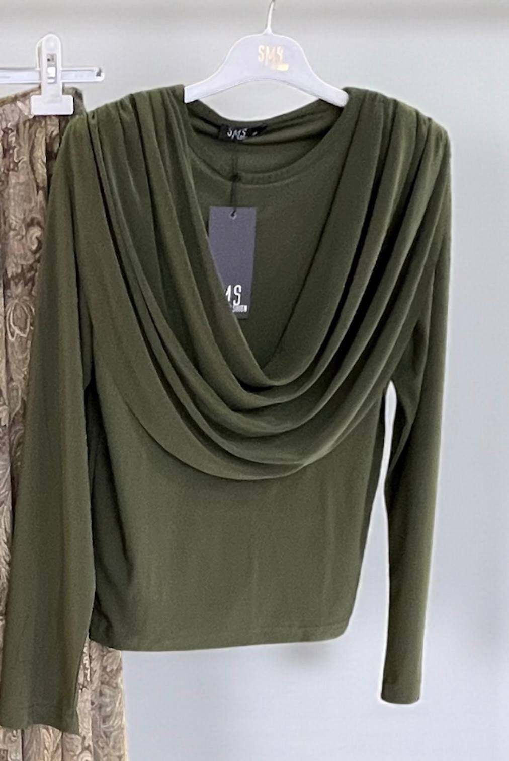 Draped Cowl‑Neck Top with Elegant Flowing Fit