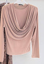 Draped Cowl‑Neck Top with Elegant Flowing Fit