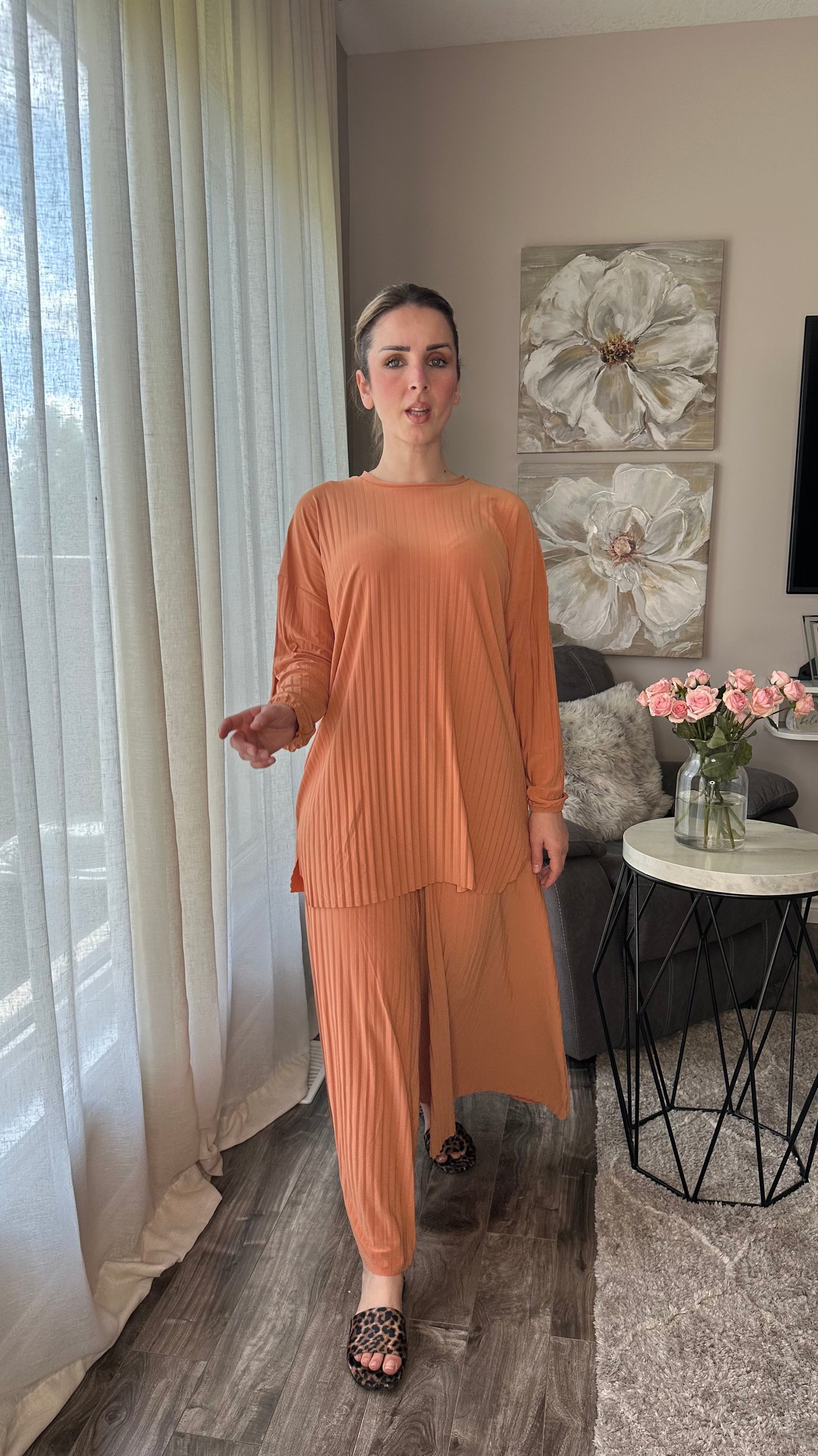 Pleated Modest Oversized Sandy Set الطقم السحري