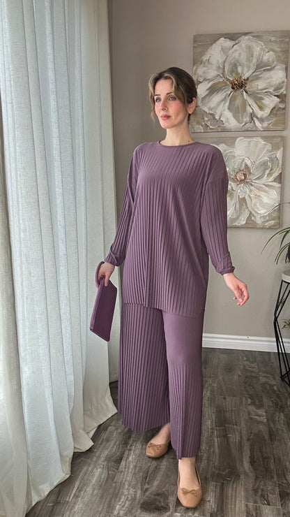 Pleated Modest Oversized Sandy Set الطقم السحري