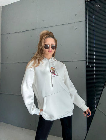 Teddy Bear Graphic Hoodie – Oversized Streetwear Style