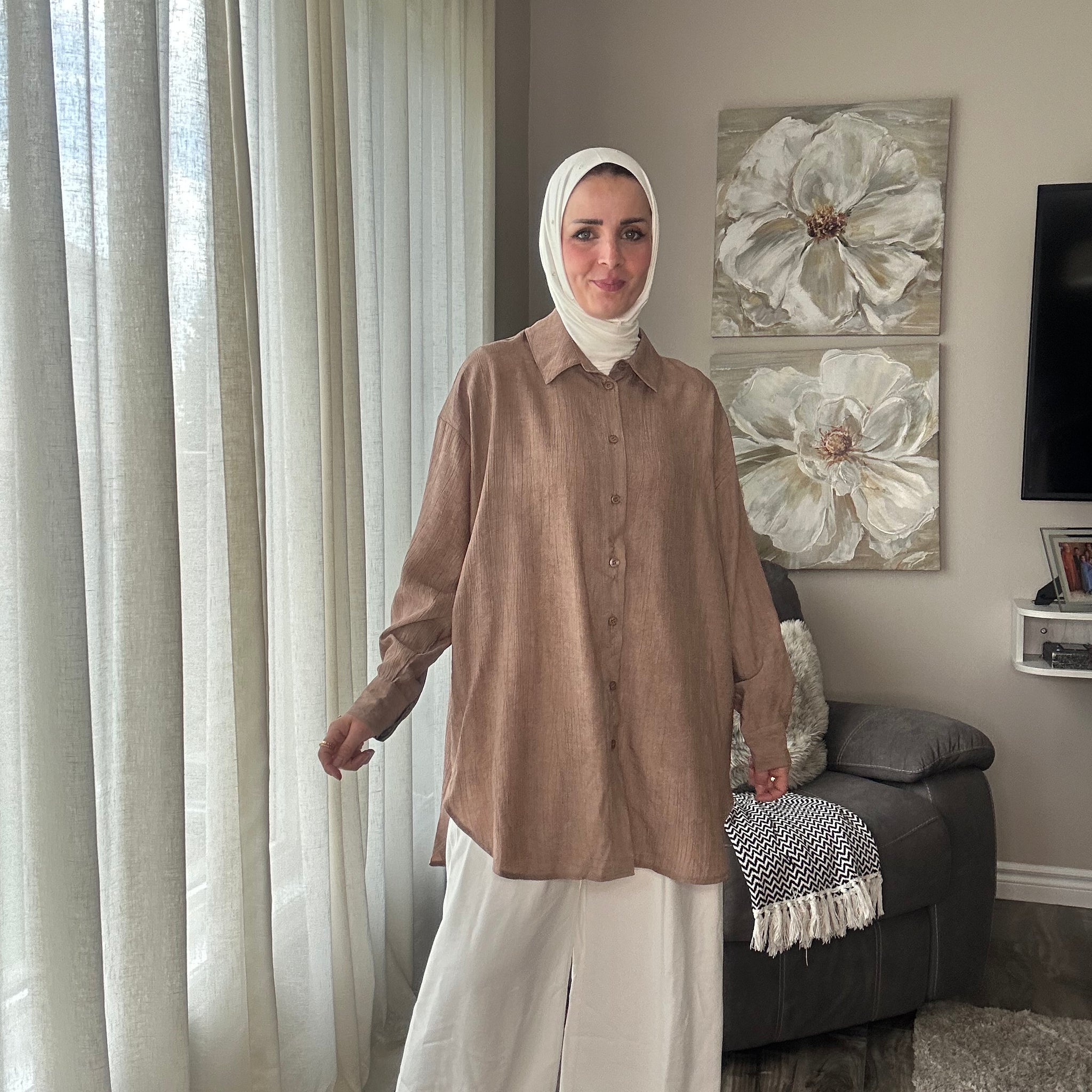Women Button Up Long Sleeves Poplin Shirt