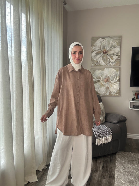 Women Button Up Long Sleeves Poplin Shirt