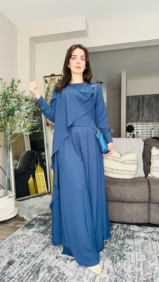 Asymmetrical Two‑Piece Modest Set for Women | Elegant Everyday Ensemble طقم الترند