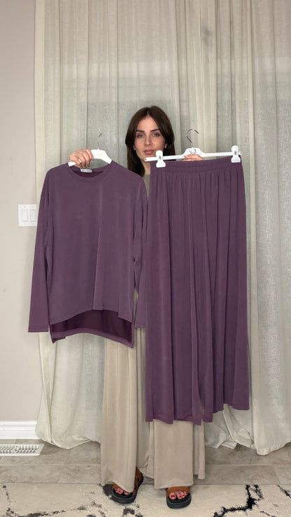 Two‑Piece Relaxed Fit Oysho Set with Wide‑Leg Pants تراك الطيارة