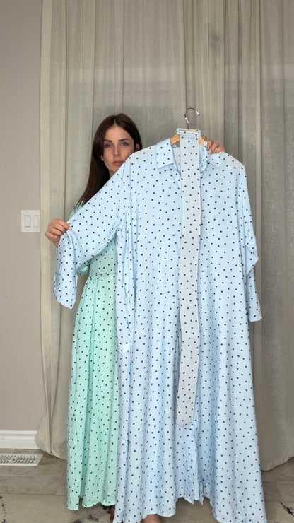 Full‑Length Belted Polka‑Dot Maxi Dress – 140 cm
