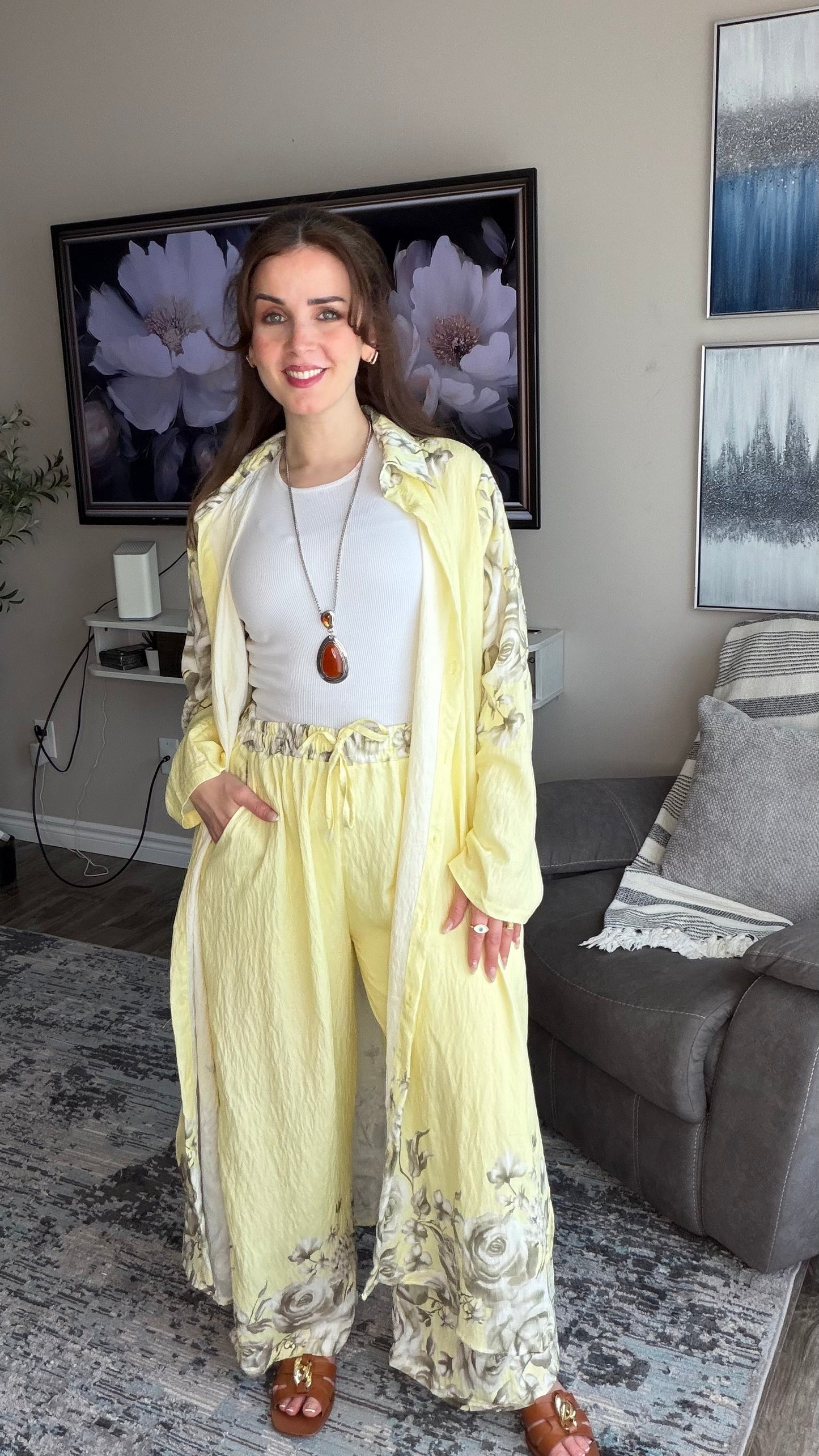Modest Floral Two‑Piece Set with Flowing Silhouette