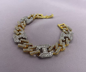 Pavé Link Bracelet with Bold Geometric Design