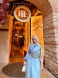 Floral Maxi Dress with Thin Fabric Belt – فستان زهرا