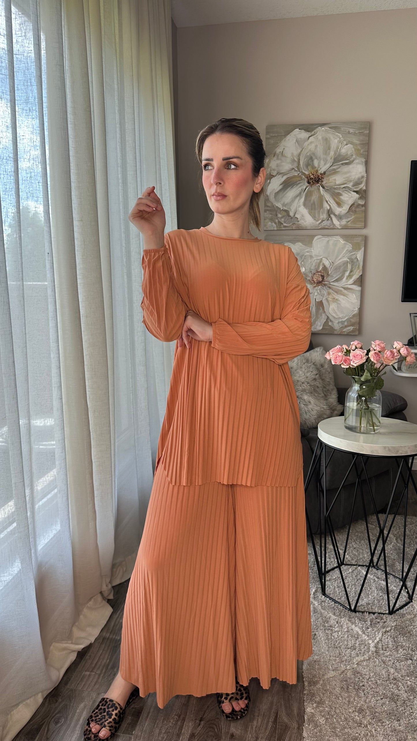 Pleated Modest Oversized Sandy Set الطقم السحري