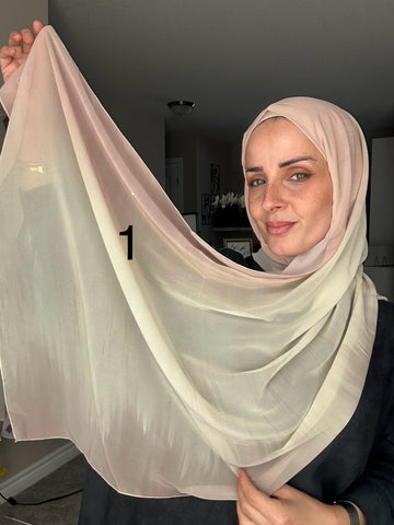 Ombré Crepe Chiffon Women Head Scarf Hijab