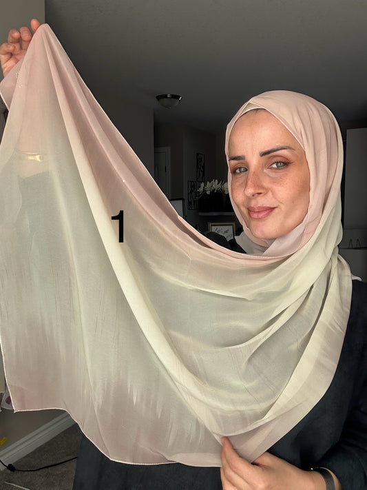 Ombré Crepe Chiffon Women Head Scarf Hijab