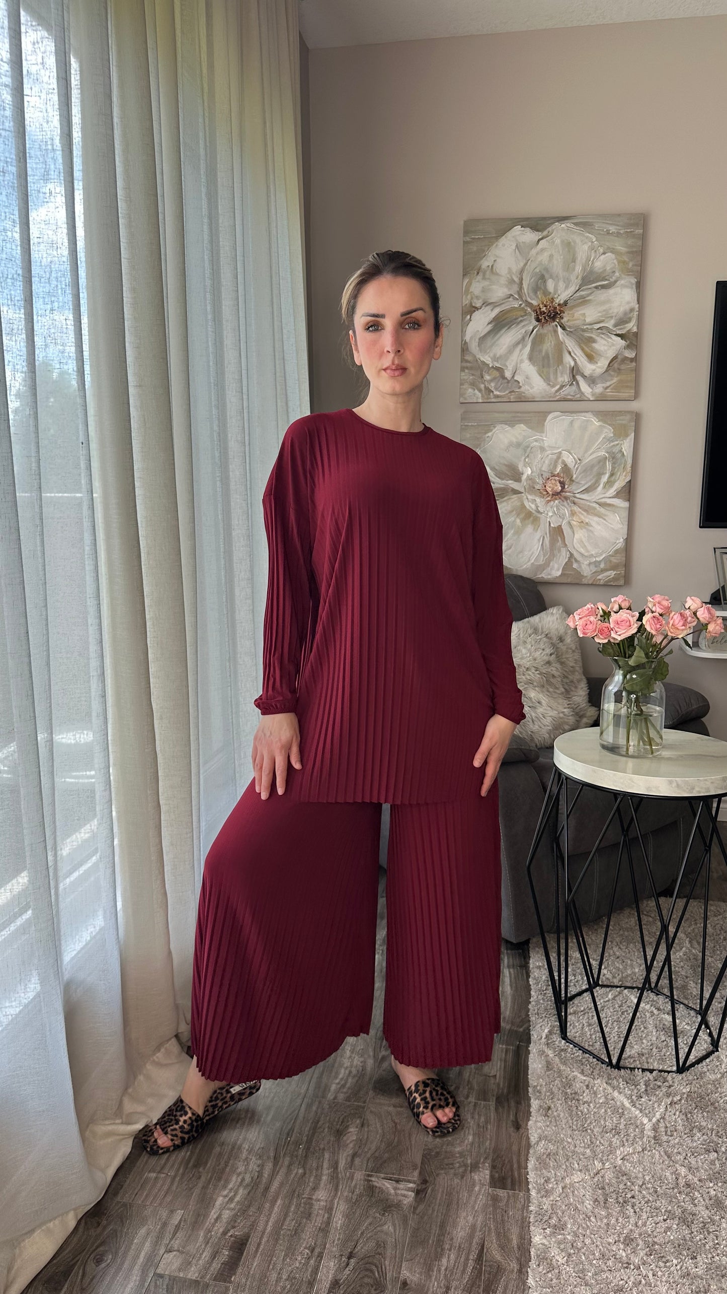 Pleated Modest Oversized Sandy Set الطقم السحري