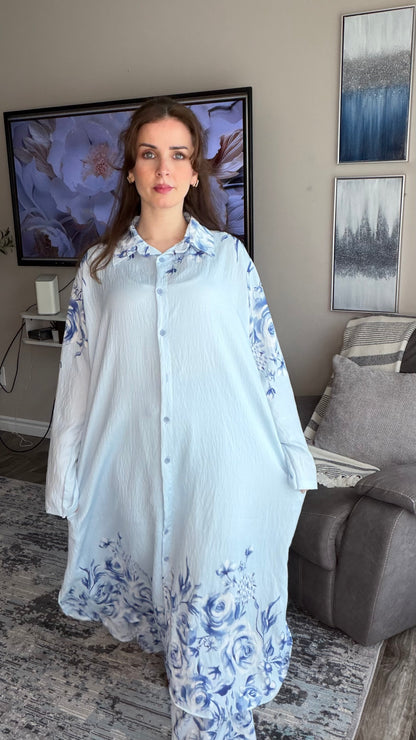 Modest Floral Two‑Piece Set with Flowing Silhouette