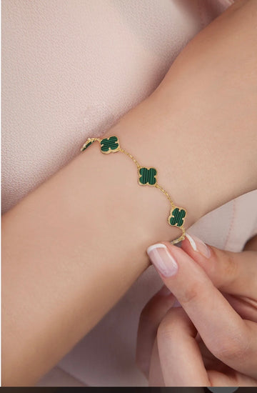 Stainless Steel Hypoallergenic Four-Leaf Clover Bracelet