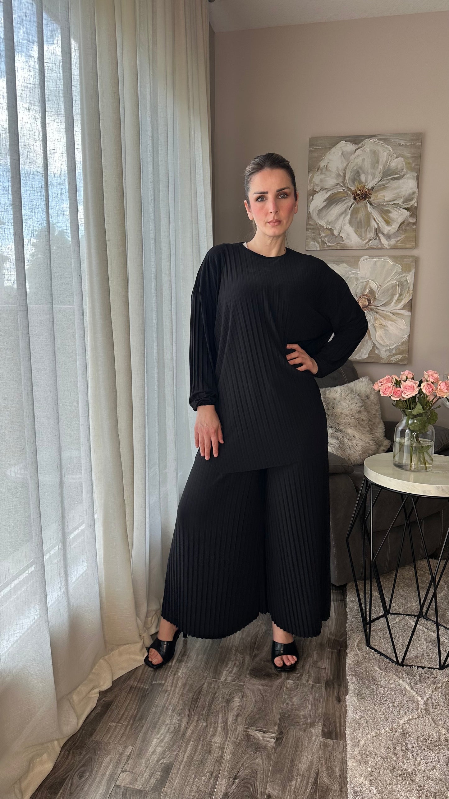 Pleated Modest Oversized Sandy Set الطقم السحري