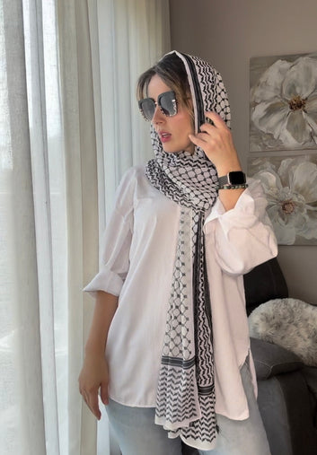 Headscarf Keffiyeh Print Crepe Chiffon