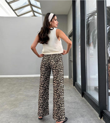 Leopard Print Denim Trousers