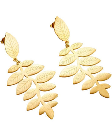 Stainless Steel Golden Earrings Feather Pendant New For Arrival Accessories For Women Temperament Jewelry Gift With For You