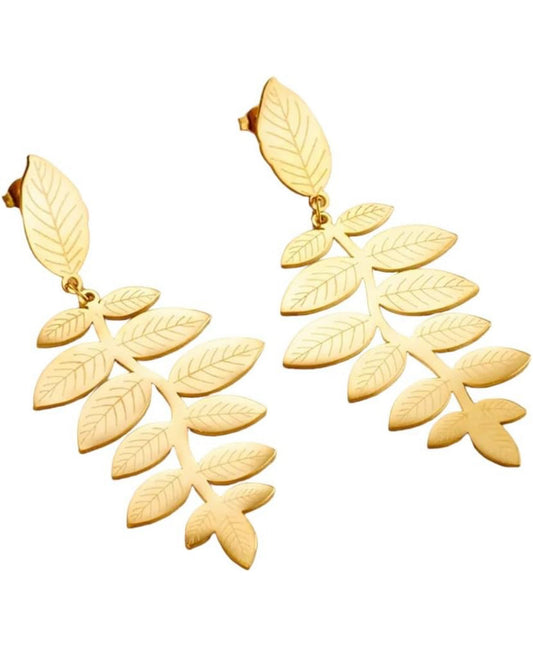 Stainless Steel Golden Earrings Feather Pendant New For Arrival Accessories For Women Temperament Jewelry Gift With For You