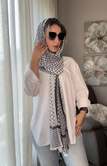 Headscarf Keffiyeh Print Crepe Chiffon