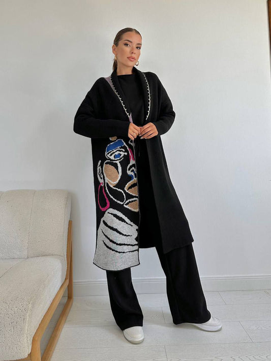 Full Length Knitted Cardigan Kimono