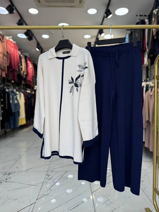 Embroidered Knit Set – Modest Elegance with Statement Details