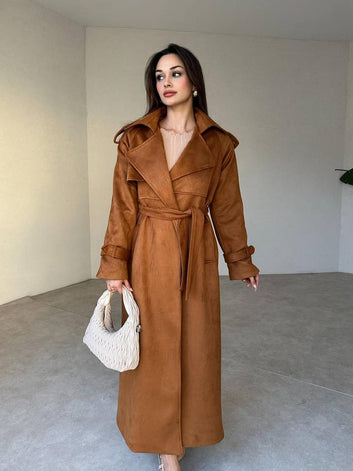 Suede Trench Coat – Tailored Elegance with a Soft Finish
